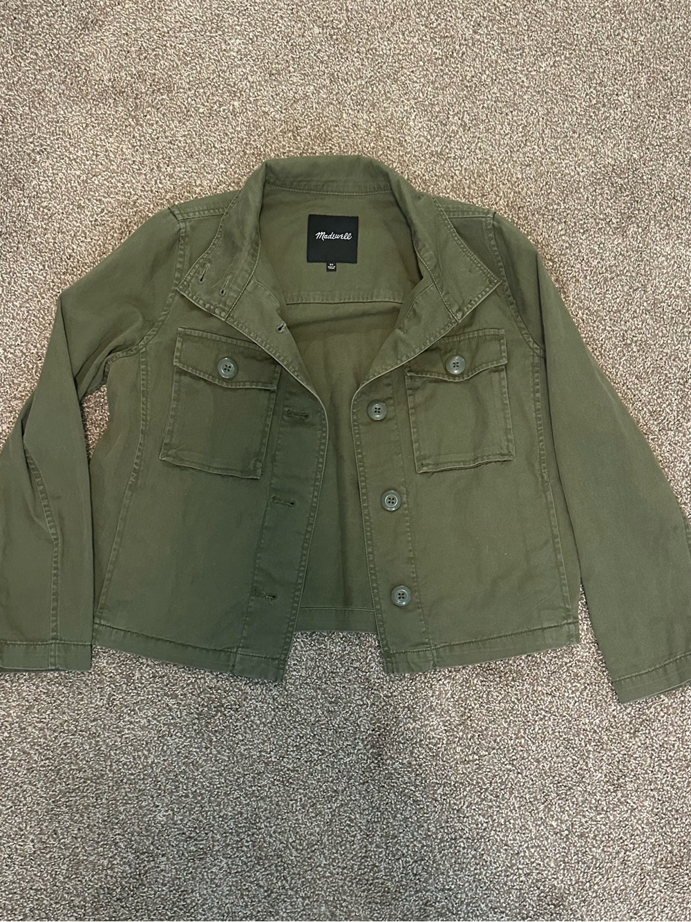 Madewell Olive Green Cropped Utility Jacket – XS